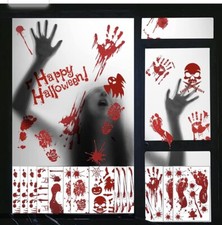 Bloody Halloween Decorations- 2 Sets Halloween Window Clings Poster  8 Sets Blo