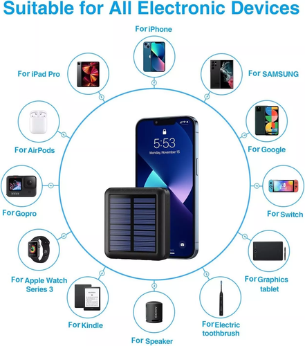 9000000mah Solar Power Bank Pack USB LED Pack Battery Fast Charger For Phone NEW - 第 12/16 張圖片
