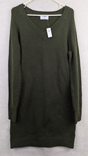 Old Navy sz S Tall Sweater Dress olive green long sleeves stretchy 1918