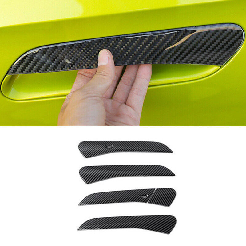 For Volkswagen ID.4 2021-23 Carbon Fiber ABS Side Door Handle Molding Cover Trim