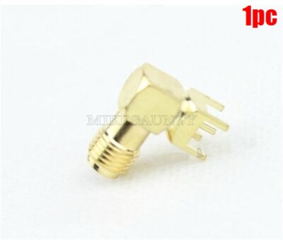 1Pcs Sma Female Nut Bulkhead Right Angle Pcb Deck Rf Connector Ic New wx