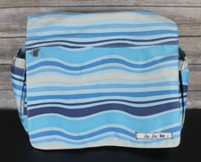 Ju Ju Be Baby Diaper Bag Crossbody Blue Striped W/Changing Mat New Teflon Be All