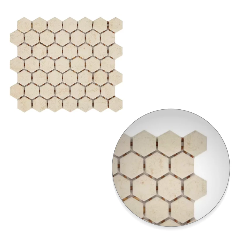 Daltile LuxeCraft Hexagon Glazed Ceramic Mosaic Tile 6.35 mm 10" x 12" 6-Piece - Image 2 of 4