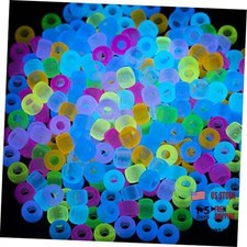 1000 Pcs Acrylic 9 Color Pony Beads 6x9mm Bulk Glow in The Dark for Necklace