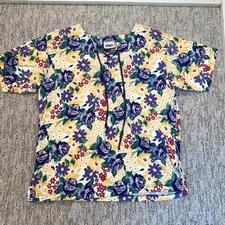Vintage Gitano Womens Multicolor Floral Top Plus Size 18W Short Sleeve Classic