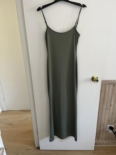 Bershka khaki stretch maxi dress size small