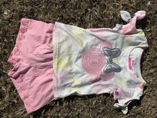 Minnie Mouse Disney Pink Matching Short Set Size 4T Toddler Girl