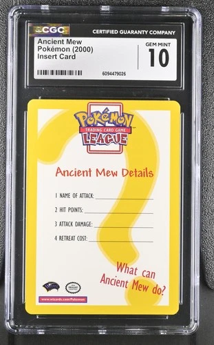 2000 Pokemon Insert Card Ancient Mew CGC 10