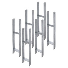 6x H-Anker Pfostentr&auml;ger 600  mm Carport Pfostenanker feuerverzinkt Pfostenschuh