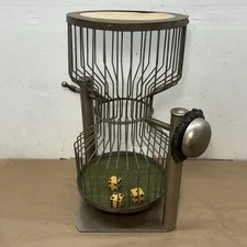 Large Vintage Chuck-a-Luck Hourglass Gambling Dice Roller Game with Ringing Bell