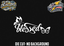 Blessed Butterfly Vinyl Decal Sticker Christian Car Window Bumper