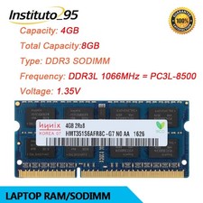 Hynix 8GB 2x4GB DDR3L 1066MHz PC3L-8500 SO-DIMM Laptop Memory RAM 1.35V Non-ECC
