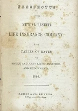 PROSPECTUS OF THE MUTUAL BENEFIT LIFE INSURANCE COMPANY With Tables of Rates