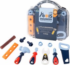 Toddler Tool Set - 11 pc Kids Tool Set with Box, Pretend Play Toys for Kids Ages