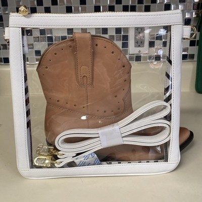 OTG247 On The Go Twenty Four Seven White & Clear Crossbody Purse New