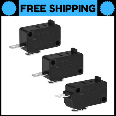 3PCS Microwave Oven Door Switch Replacement Parts  16A 125/250V, Kw3At-16