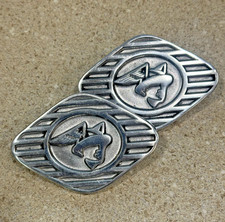 Hot Rat Street Rod Stainless Lake Side Exhaust Caps Mercury Man Head Wing Pair