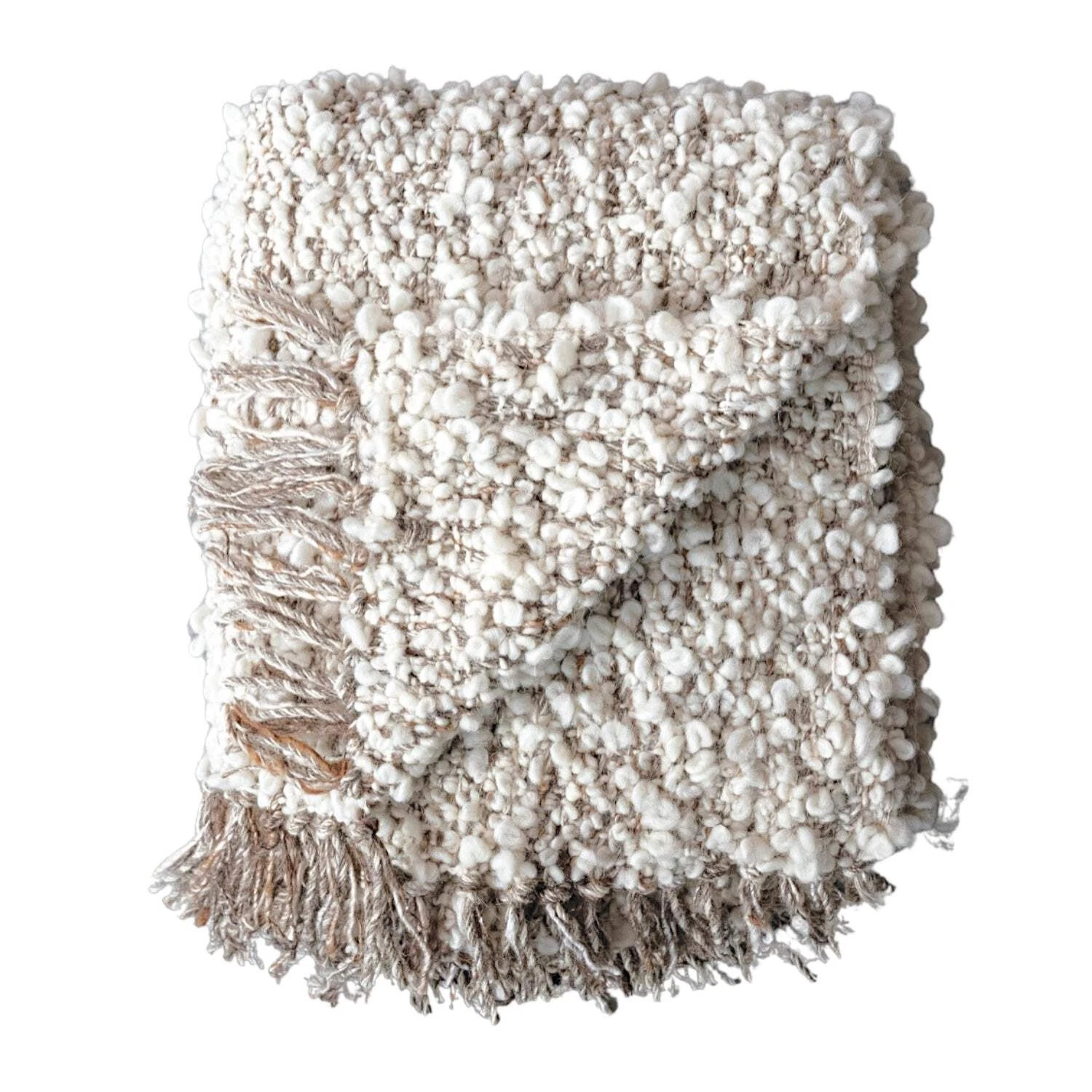 Creative Co-Op Wool Blend Shag Throw