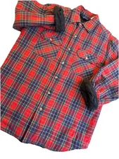 Vintage Woolrich Quilt Lined Red Plaid Flannel Shirt Work Jacket Men’s MEDIUM