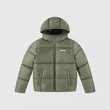 Boys Large 12-13 NWT Levi Strauss Co Heavyweight Puffer Jacket Hooded Green