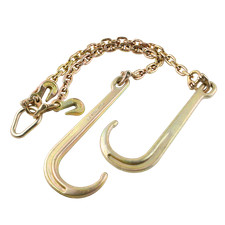 516 X 2 G70 Tow Chain J-hooks V-chain Flatbed Truck Rollback Wrecker Carrier 516 X 2 G70 Tow Chain J-hooks V-chain Flatbed Truck Rollback Wrecker Carrier