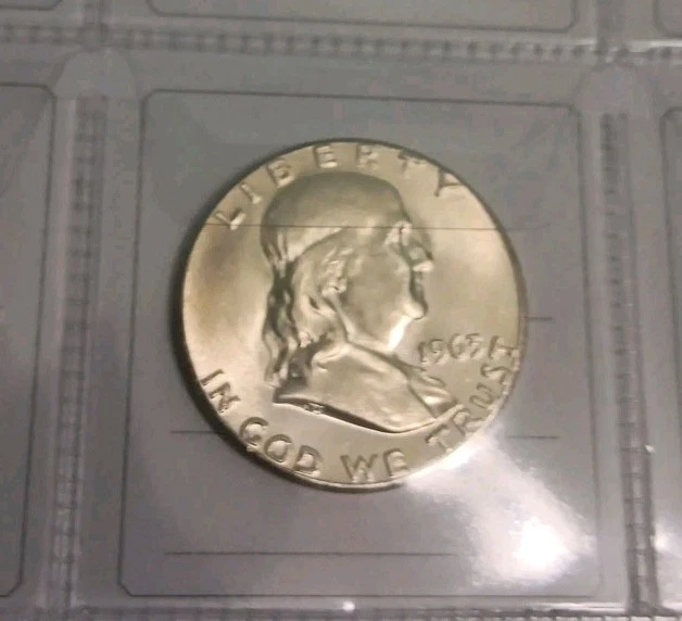 FDC Moneta Argento 1963 FRANKLIN Half Dollar Mezzo dollaro Kennedy Argento 900‰ - Immagine 2 di 2