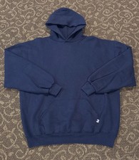 Men  s VTG 90  s Russell Athletic Navy Blue Hoodie Sweatshirt 2XL Made In USA  