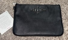 New W/ Tags 31 Thirty-One Jewell Black Zippered Pebble Pouch W/ Jewel Design