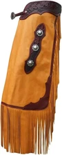 Western Softy Leather Chinks Chaps Soft Quality Horse Trail Riding.
