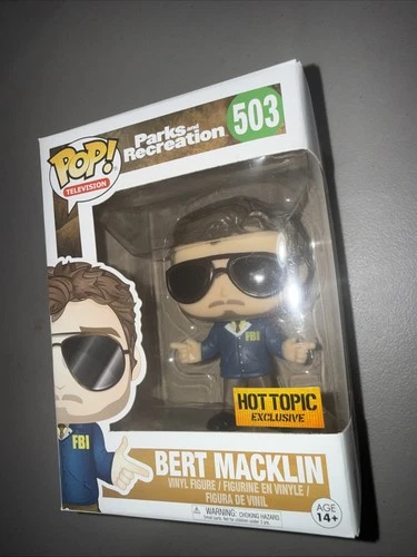 Funko Pop Unopened Bert Macklin 503 Parks & Recreation Television Hot Topic