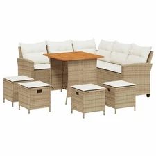 Garden Sofa Set Beige, Cream White vidaXL
