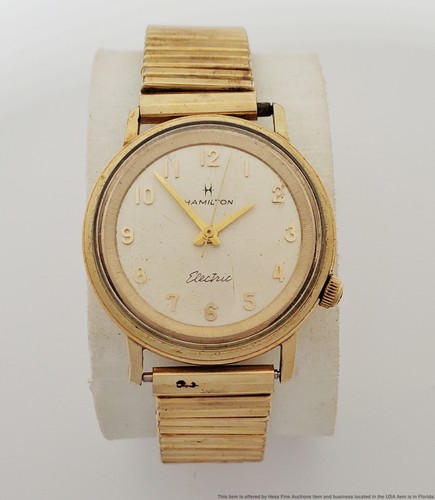 Hamilton Electric 10k Rolled Gold Plate Herren Vintage Armbanduhr zum Herrichten - Bild 2 von 6