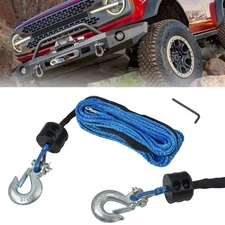 1/4" x 50' Synthetic Winch Line Cable Rope with Hook and Stopper for ATV UTV US