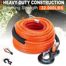 Heavy Duty Synthetic Winch Rope Cable Kit 1/2"x 100ft 32000lbs for Truck SUV UTV