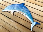 Ocean Resin Dolphin Wall Art Handmade Coastal Beach Decor Wood 13” x 5” — photo 2