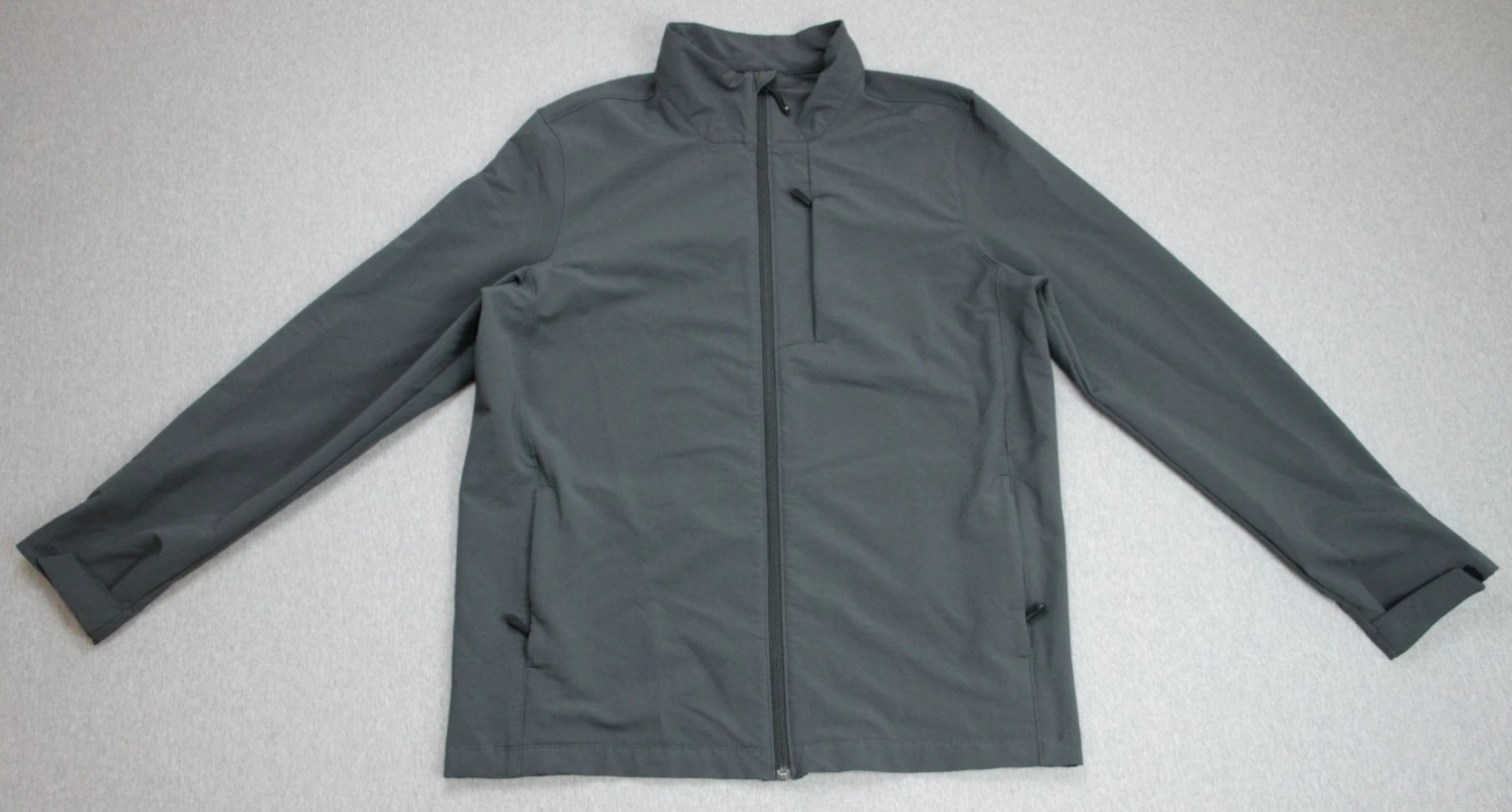 32 Degrees Heat Jacket Mens Size M Gray Long Sleeve Full Zip Mock Neck Softshell