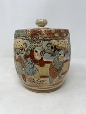 VINTAGE MORIAGE TEA OR GINGER JAR HAND PAINTED Signed