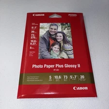 Canon Photo Paper Plus Glossy II - Inkjet Photo Paper - 5" x 7 " - 20 Sheets