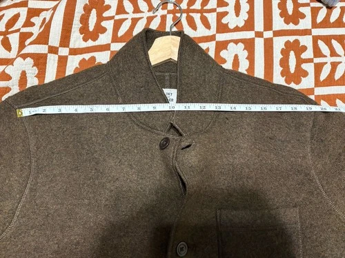 Flint and Tinder men's Boiled Wool Chore Blazer Jacket, Color Brown, Size Large image 10