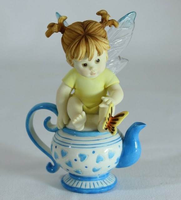 2003 My Little Kitchen Fairies Tea Time Fairie Figurine Teapot Fairy