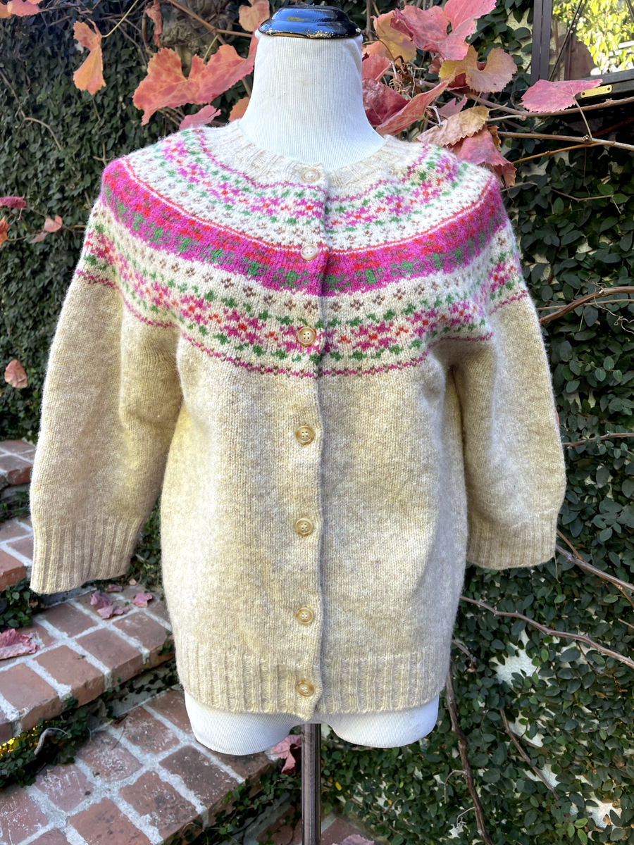 Molly Goddard Fair Isle Lambs Wool Cardigan Sweater, size L | eBay