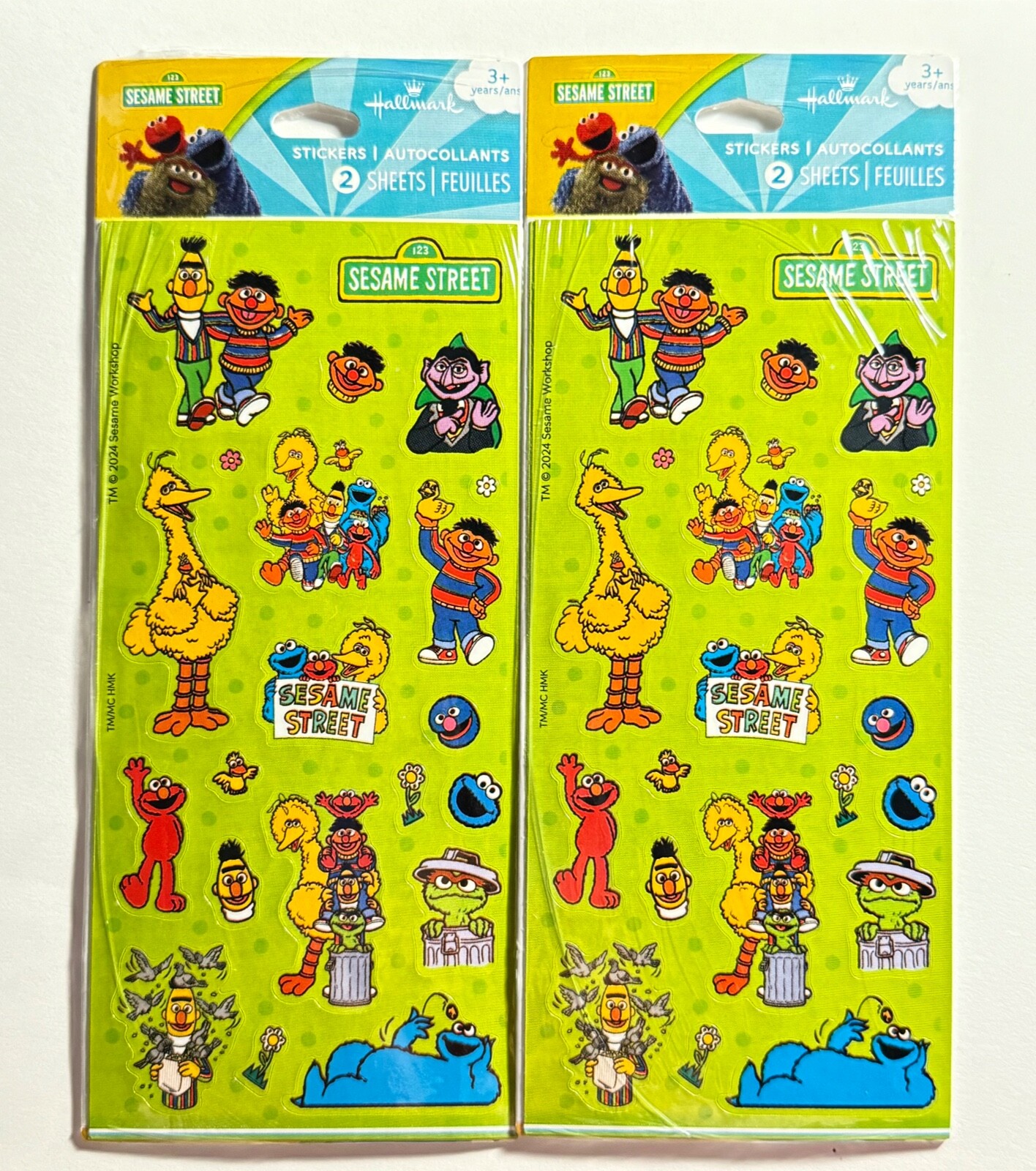 Sesame Street Stickers ELMO Cookie Monster BIG BIRD BERT ERNIE GROVER COUNT VON