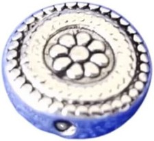 50Pcs Antiqued Silver Metal Daisy Flower Flat Round Spacer Beads for Jewelry