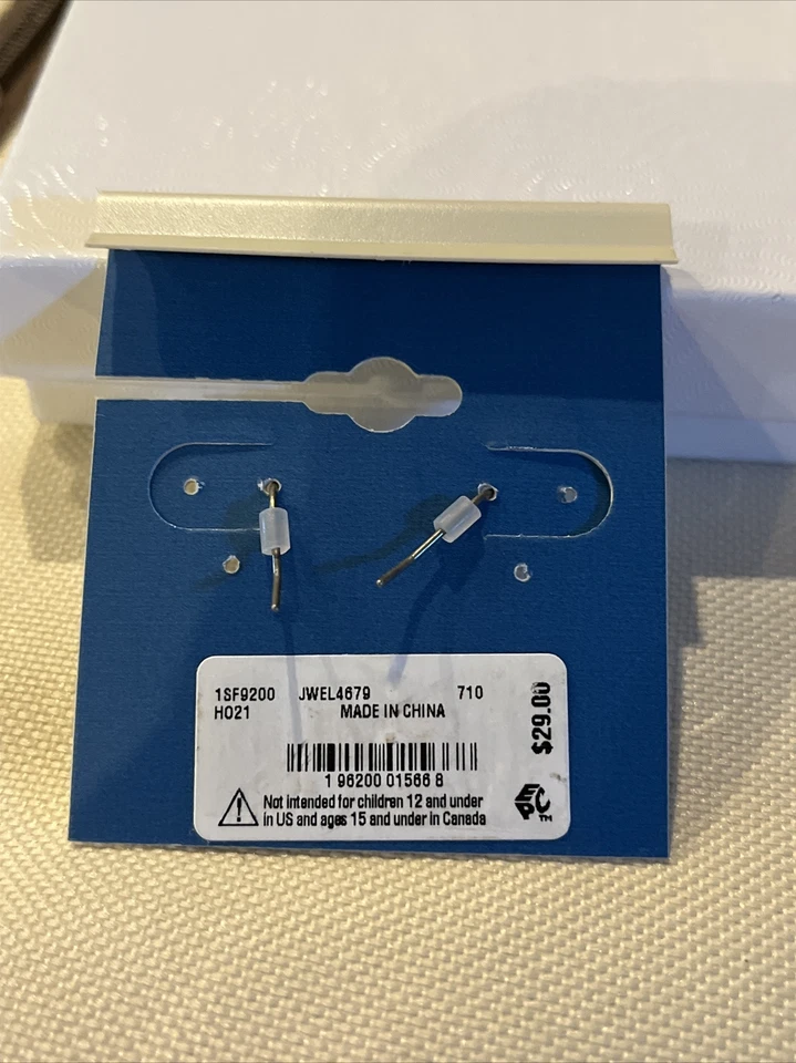 Pendientes colgantes ovalados de piedra y pavé dorado Lucky Brand nuevos con etiquetas Foto 3 de 3