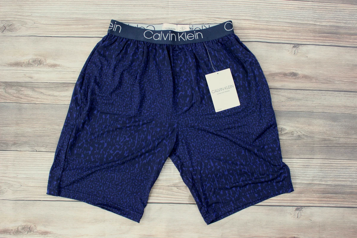 Calvin Klein CK men blue print ultra-soft modal lounge sleep shorts size S  or M