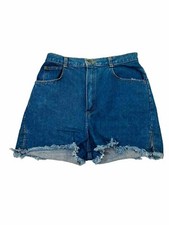 Vintage 80s Country Western 12 High Rise Cut Off Raw Hem Denim Jean Shorts