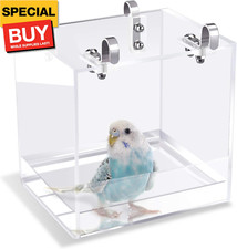 Bird Bath Cage, No-Leakage Bird Bathtub with Hanging Hooks Cage Accessory for Sm