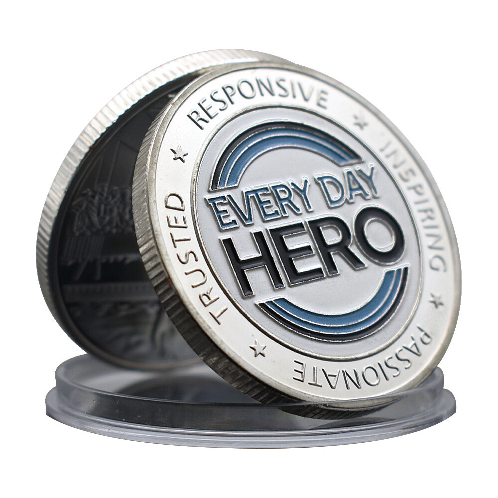 Playing coin metal silver hero Medal badge Bitcoin paint double-sided every  day | eBay Australia