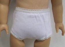 WHITE Underwear Panties Cream Trim Doll Clothes For American Girl 18" Debs