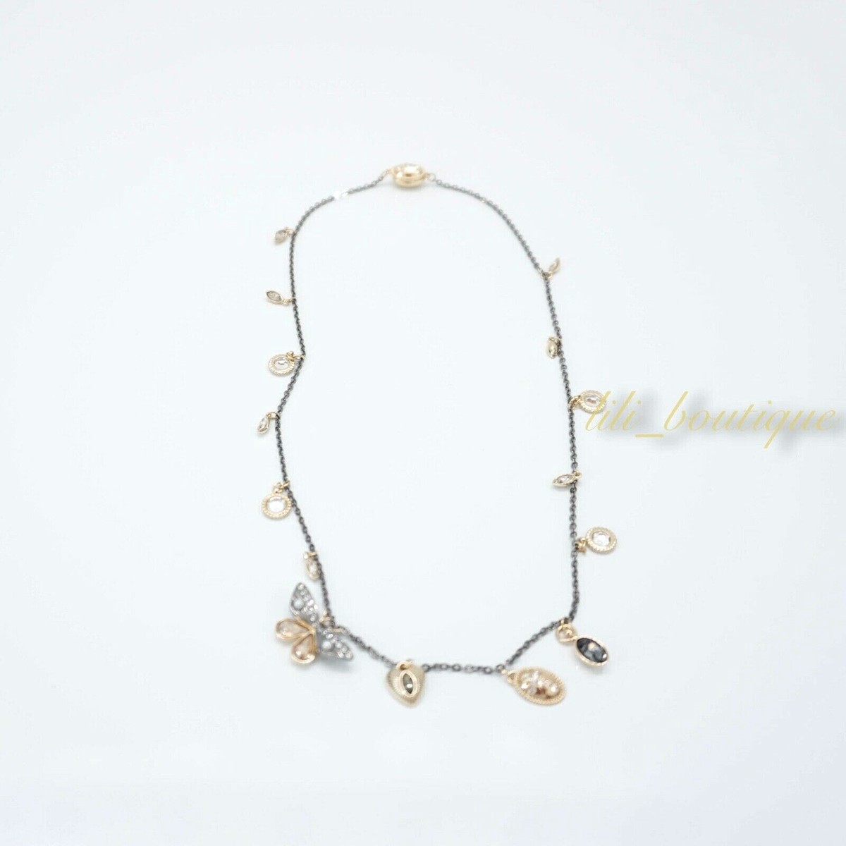 NIB Swarovski 5416699 Magnetic Necklace Mixed Metal Butterfly